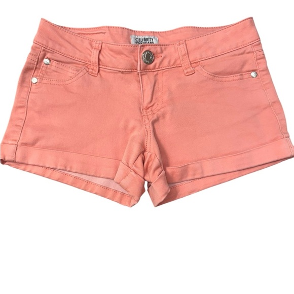 Celebrity Pink.   Skorts in Pink with Rolled Hem - Picture 1 of 7